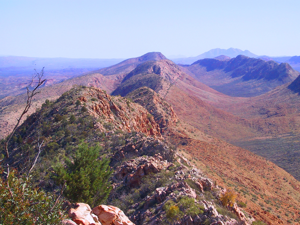 Spectacular view of the MacDonnell Ranges in Alice Springs, Australia