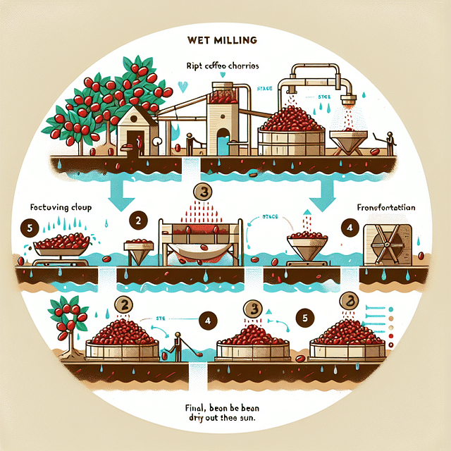 Wet milling process of coffee cherries in Kauai