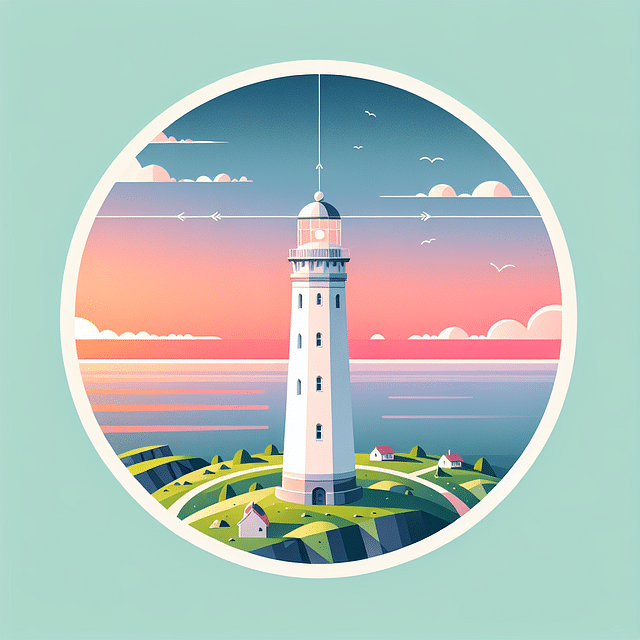 panoramic view from the top of Mersey Bluff Lighthouse