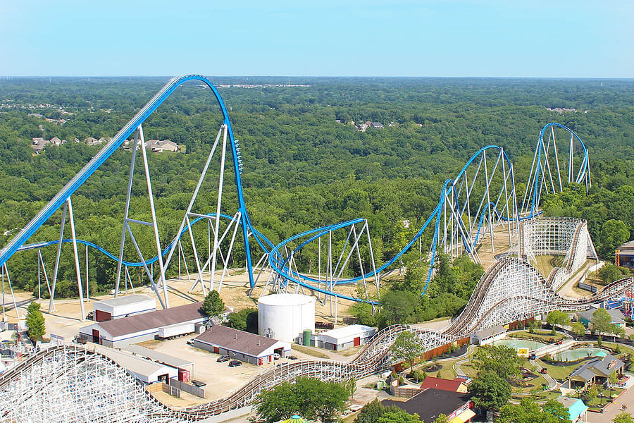 Thrilling high-speed roller coaster at Kings Island, Cincinnati