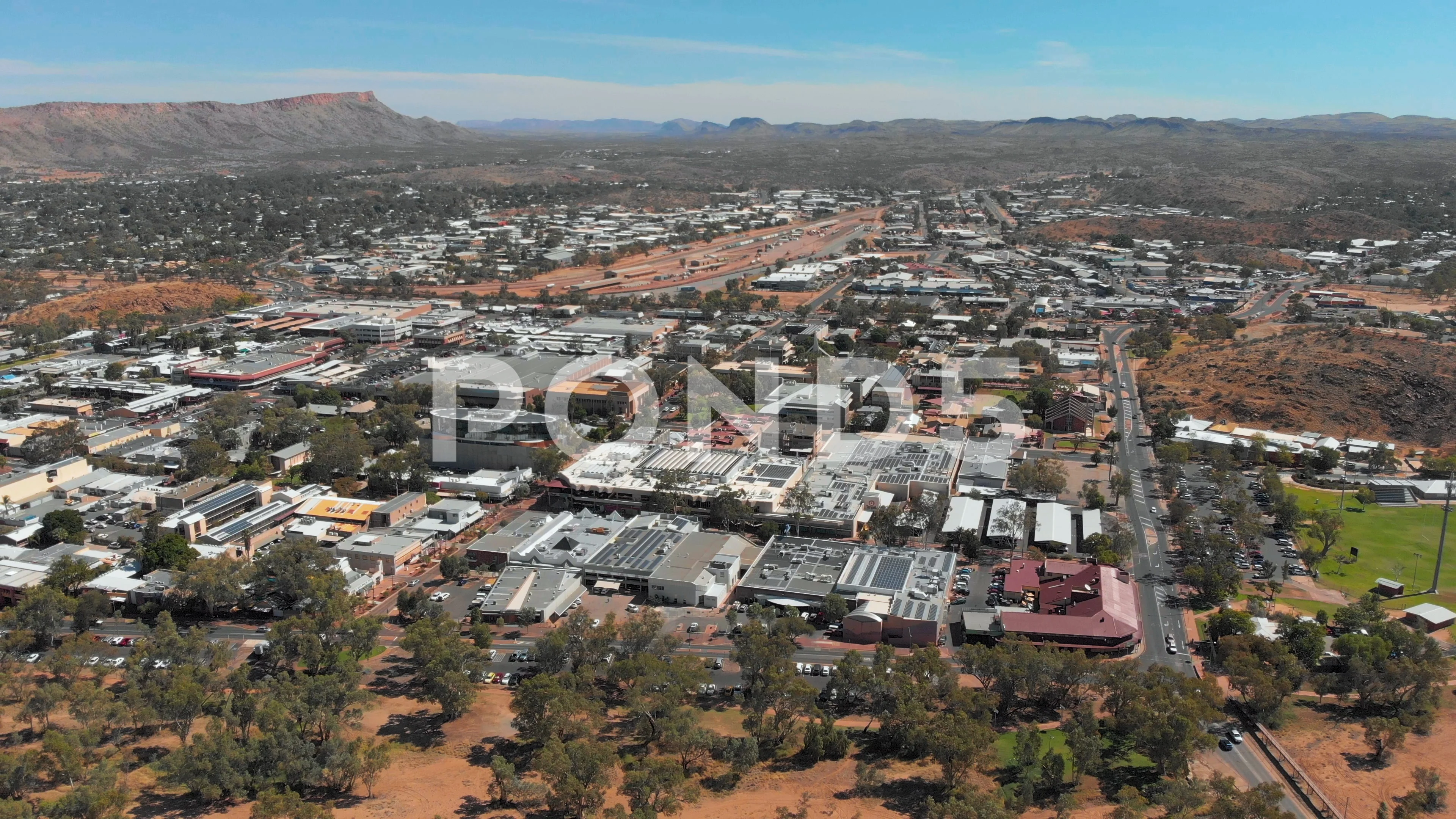 Aerial view of Alice Springs, Australia showcasing its size and layout