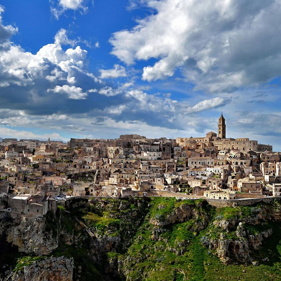 Scenic view of the historic Sassi di Matera, Italy
